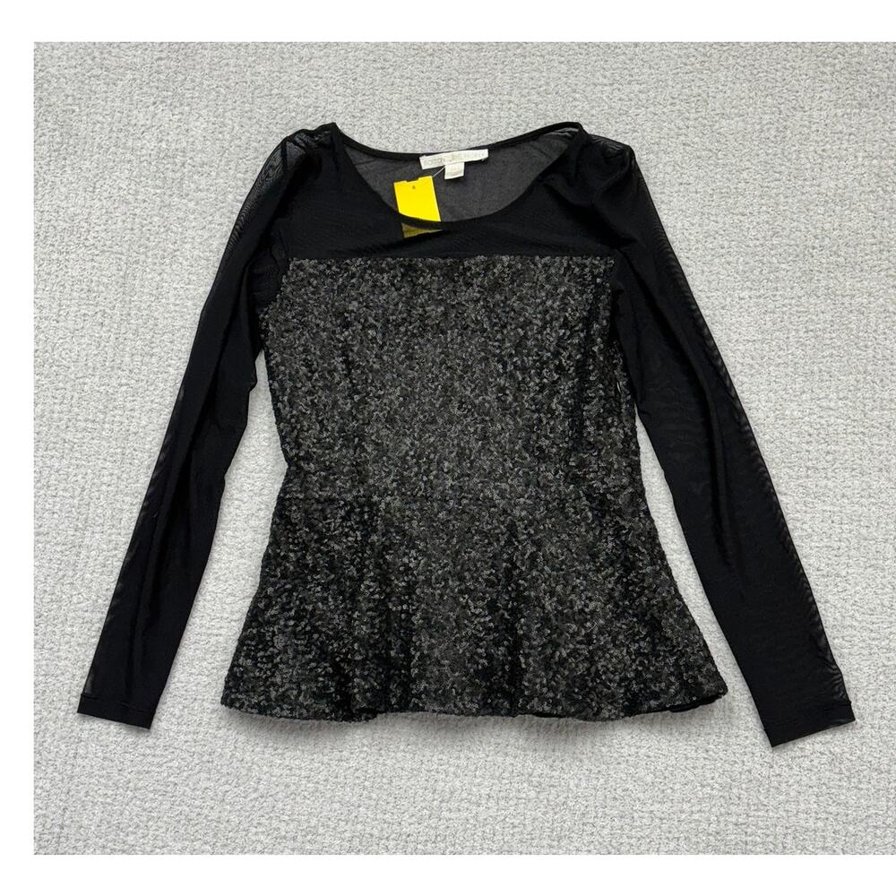 Boston Proper Women's Sequined Long Sleeve Shirt Size S #59370